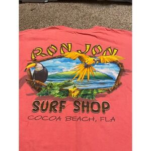 Ron Jon Surf Shop Cocoa Beach Florida Coral Pink Graphic T-Shirt Mens XL